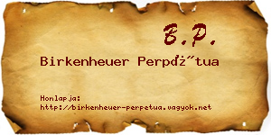 Birkenheuer Perpétua névjegykártya